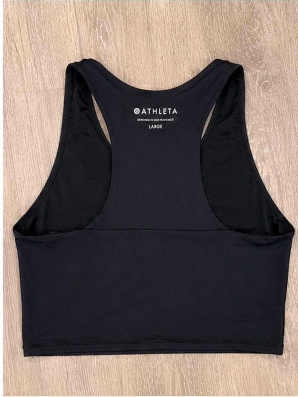 Athleta Black Racerback Crop Sports Bra